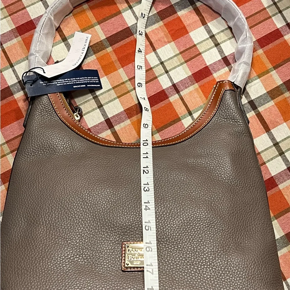 Dooney & Bourke Taupe Leather Hobo Bag - Picture 8 of 13